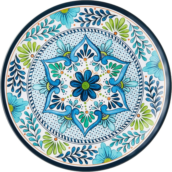 Talavera Melamine 12-Piece Dinnerware Set – Multicolored Plates and Bowls for 4, Spanish Tile-Inspired, Durable, Lightweight, Shatterproof, Dishwasher Safe, Indoor Outdoor Tableware3