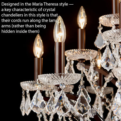 24 Lights Large Crystal Chandeliers Maria Theresa Chandelier for High Ceilings Vintage Chandelier Light Fixture Foyer Hallway Entryway Staircase 55.1" H X 39.4" D7