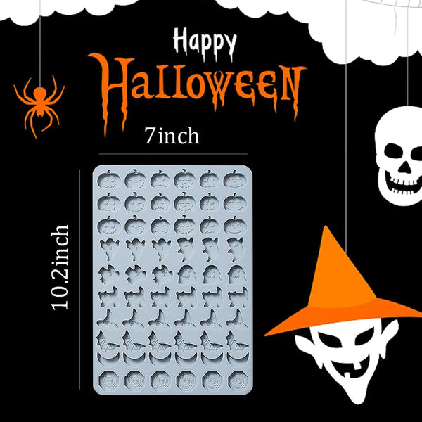 Halloween Silicone Molds 2 Packs Pumpkin Ghost Chocolate Molds Silicone Mini Mold for Halloween Baking Candy Chocolate Cookie Jelly6