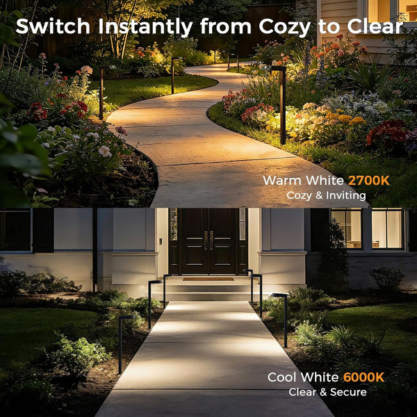 Solar Pathway Lights, 4 Pack Metal Motion Sensor Outdoor Lights2
