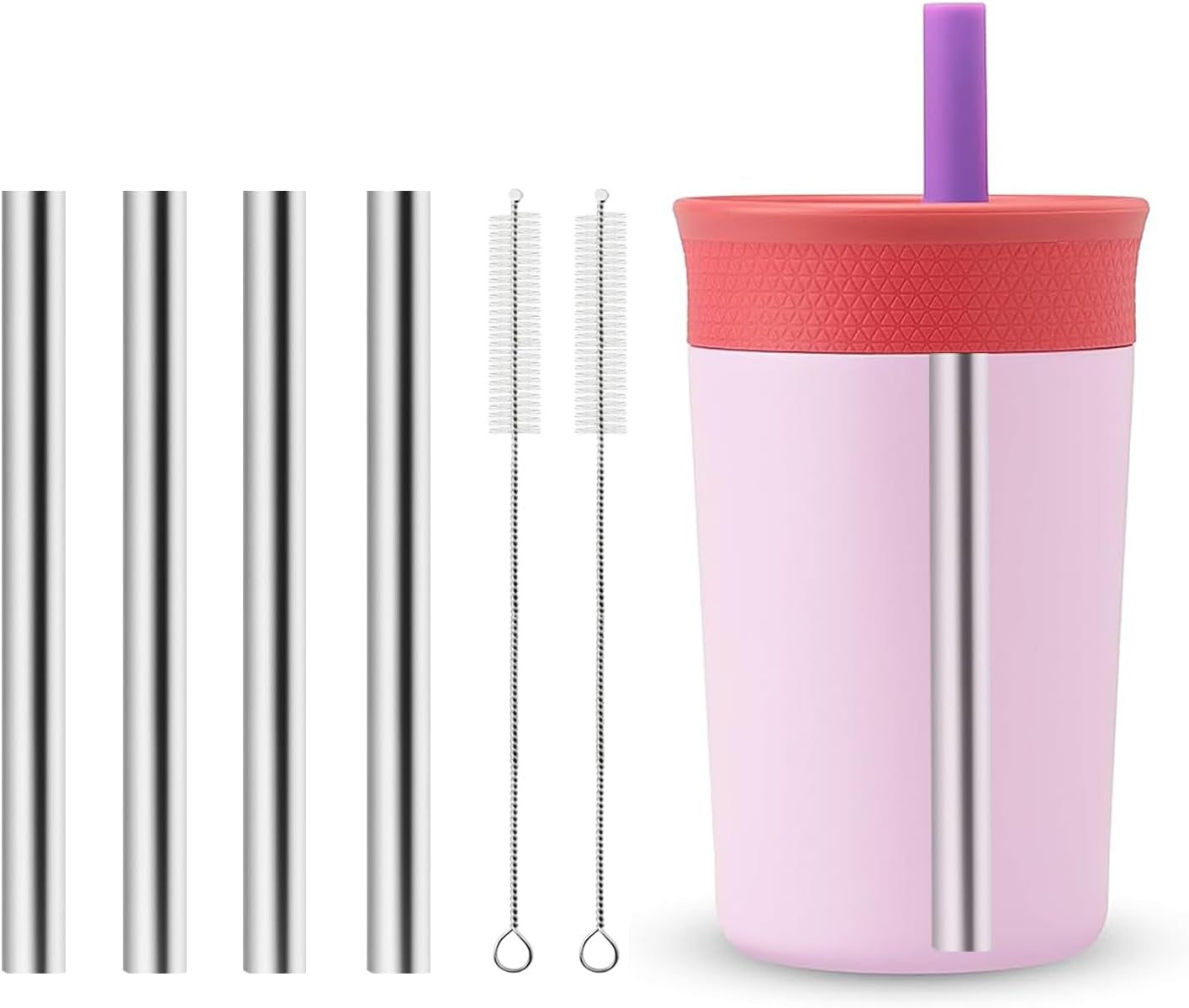 metal-straw-replacement-compatible-with-owala-kids-tumbler-cup-12oz-15oz-stainless-steel-straws-for-owala-kids-water-bottle-accessories-with-2-straw-cleaner-reusable-4pcs