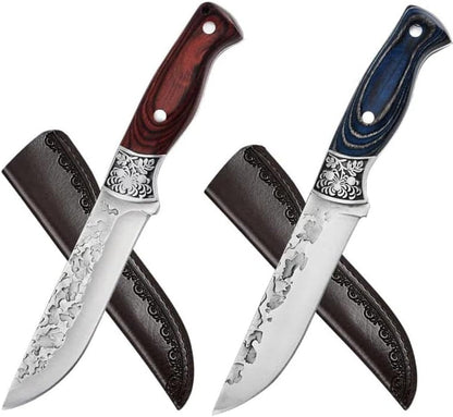 Meat Cleaver, Forged Cleaver Kitchen Stainless Steel Hand Meat Knife Paring Fishing Portable Butcher Boning Knives Cover(2Pcs)3