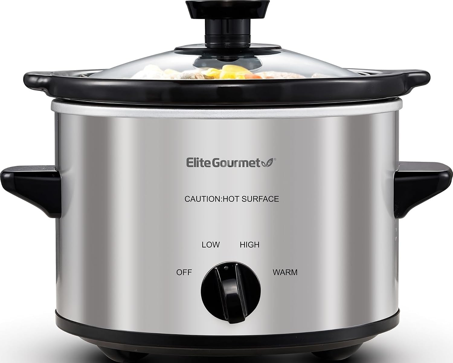 maxi-matic-mst-250xs-electric-ceramic-slow-cooker-1-5-qt-stainless-steel-adjustable-temp-dishwasher-safe-glass-lid-crock-great-for-entrees-sauces-stews-dips