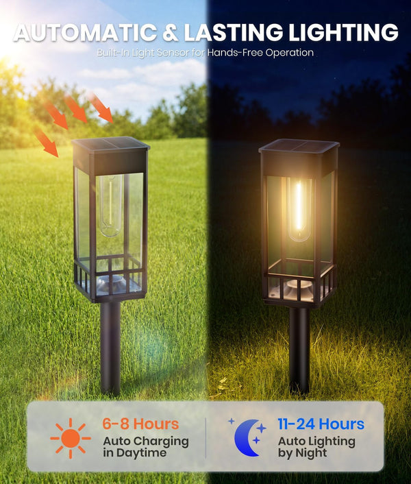 Solar Garden Lights and Driveway, 8 Pack, Warm White, IP654