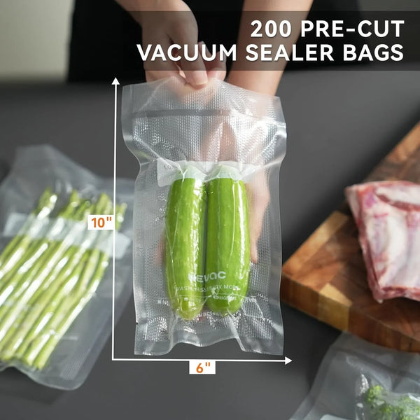 Vacuum Sealer Bags 6"X10", 200 Pint Bags, Fits Food Saver Sealers4
