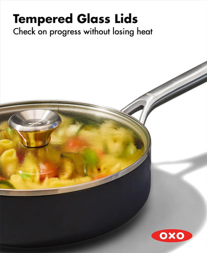 OXO Professional 3QT Saute Pan Jumbo Cooker with Lid, Hard Anodized Ceramic Nonstick Cookware Pfas-Free, Stainless Steel, Induction Suitable, Diamond Reinforced Coating Dishwasher and Oven Safe, Black6