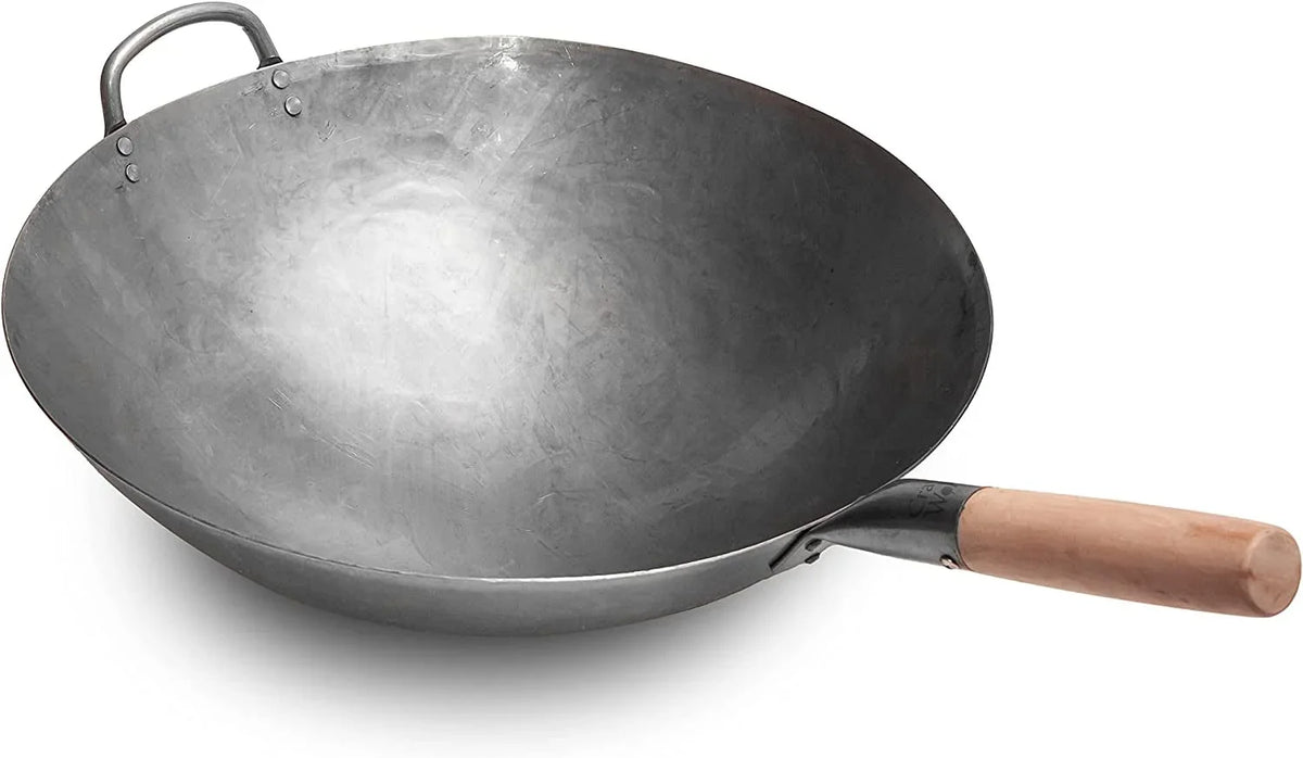 big-16-inch-heavy-hand-hammered-carbon-steel-pow-wok-with-wooden-and-steel-helper-handle-round-bottom-731w138