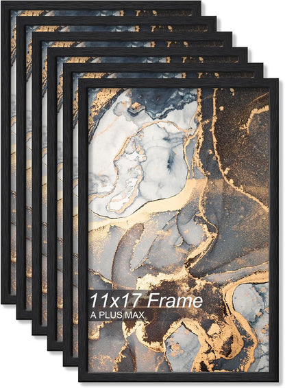 11X17 Frame Set of 6 Black Engineered Wood Horizontally/Vertically1