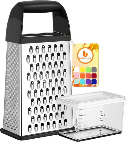Cheese Grater with Container Box Grater Stainless Steel Kitchen Black1