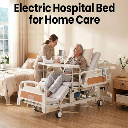 Full Electric Adjustable Hospital Bed with Built in Toilet & Lateral Tilting, Power Lift Clinical Nursing Bed for Elderly Seniors Bariatric,No Electric Lift2