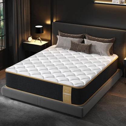 Luxury Full Size Mattress 8 Inch, Hotel Level Hybrid Mattress Full Size Bed in a Box, Gel Memory Foam & 7-Zone Ergonomics Targeted Support, Certipur-Us, Teens, Singles, Guest Rooms, 365-Trials1