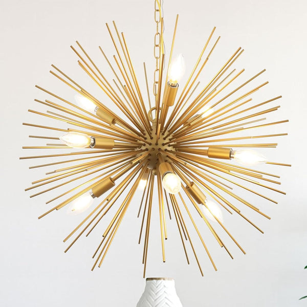 23.8In 9-Light Gold Sputnik Chandelier Mid-Century Solid Metal1