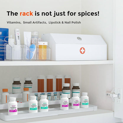 Expandable Spice Rack Organizer for Cabinet - 3 Tier Adjustable Cabinet Spice Organizer Easy Visibility - Spice Organizer for Cabinet Countertop Cupboard Pantry Organization (White)9