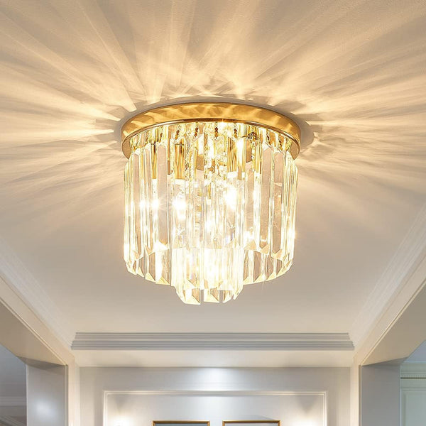 Modern Ceiling Light Crystal Chandelier, French Gold, 3-Lights1