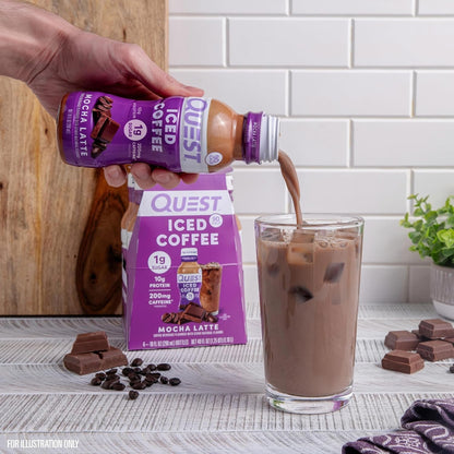 Quest Nutrition Iced Coffee, Mocha Latte, 1G of Sugar, 10G of Protein, 90 Calories, 200Mg of Caffeine, 12 Count | 200Mg Caffeine, 90 Calories per Bottle, Creamy Coffeehouse Taste, Rich, Chocolatey Mocha Latte Flavor without a Ton of Sugar7
