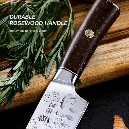 7 Inch Santoku Knife, Daimyo Series, Rosewood Handle, 440C Steel5
