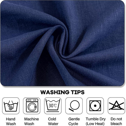 Linen Tablecloth Table Cloth Stitching Tassel Rectangle Decorative Natural Table Cover for Kitchen Dinning Wedding Buffet 55 X 86 Inch Sodalite Blue5