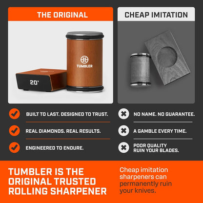 The Original  Rolling Knife Sharpener™ (Wood) | Rolling Knife Sharpener Tool for Kitchen Knives, Kit Offers 15 & 20 Degree Sharpening (Wood)2