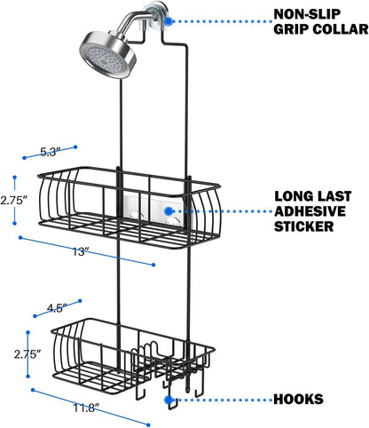 Shower Caddy Hanging,Large Capacity Shower Organizer,Black8