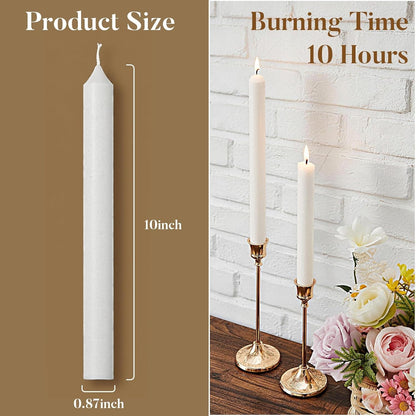 Palm Taper Candles 12Pack, 10 Inch Unscented Dripelss Candlesticks4