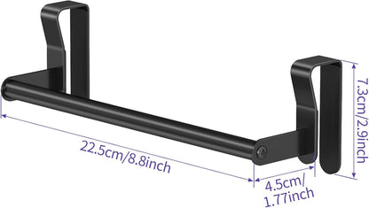 over Cabinet Towel Holder, 2 Pack Cabinet Door Towel Bar, Black5