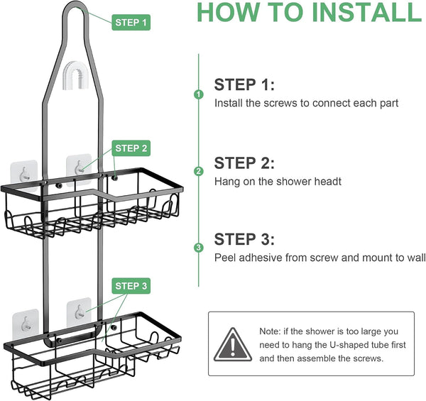 Shower Caddy Hanging,Rustproof Anti-Swing Shower Organizer7