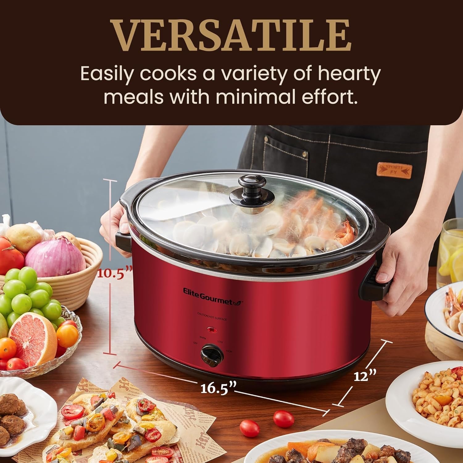 mst-900rxt-electric-ceramic-slow-cooker-8-5-qt-metallic-red-adjustable-temp-dishwasher-safe-glass-lid-crock-great-for-entrees-sauces-stews-dips