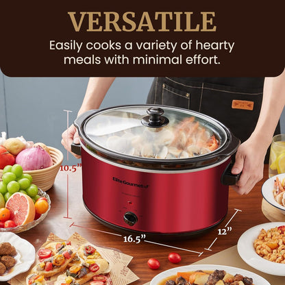 MST-900RXT Electric Ceramic Slow Cooker, 8.5 Qt, Metallic Red | Adjustable Temp, Dishwasher-Safe Glass Lid & Crock - Great for Entrees, Sauces, Stews & Dips7