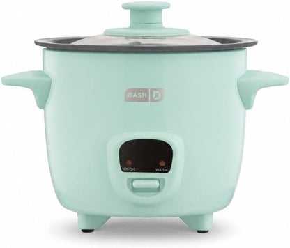 Dash Mini Rice Cooker & Food Steamer 0.5 Quart, Aqua | Keep Warm Function, Nonstick Removable Pot, Glass Lid, Compact Electric, 0.5 Qt Capacity1