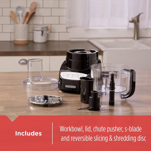 BLACK+DECKER 8-Cup Food Processor, Easy Assembly, Stainless Steel S-Blade, Shred, Slice, Chop, Puree, 450W Motor5