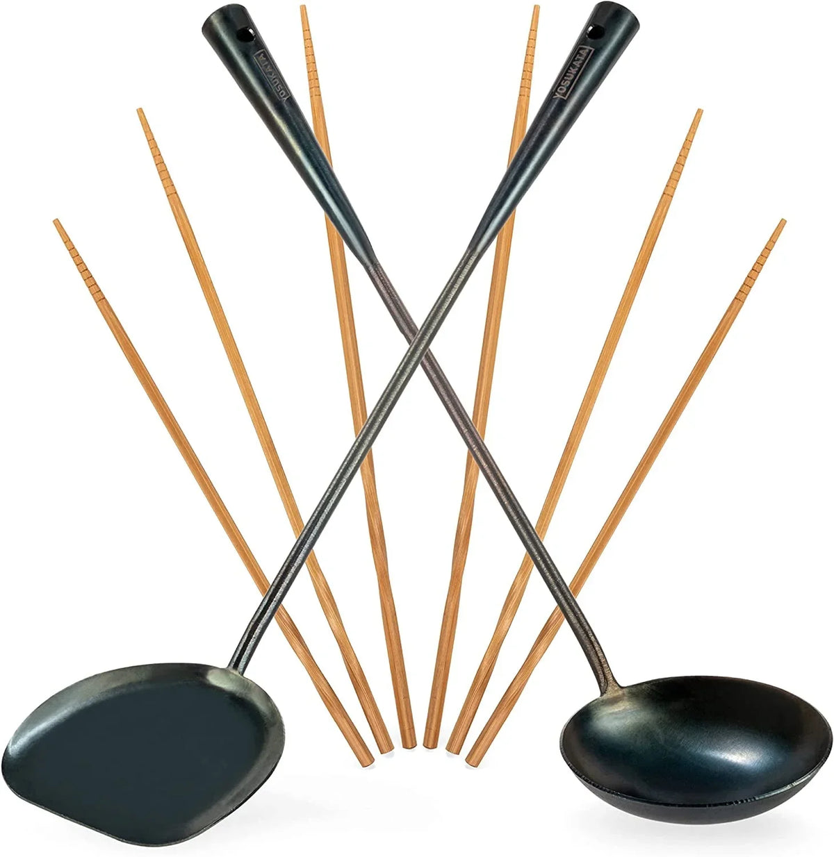carbon-steel-flat-bottom-wok-pan-13-5-with-pre-seasoned-utensils-set-blue-carbon-steel-17-inch-wok-spatula-ladle-3-pairs-of-chopsticks