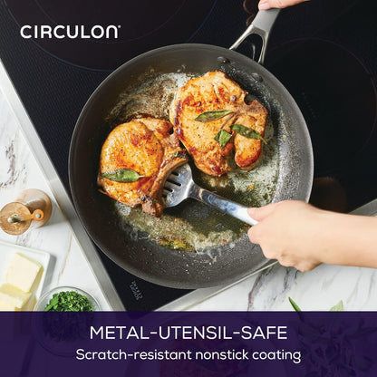 A1 Series with Scratchdefense Technology Nonstick Induction Frying Pan/Skillet, 12 Inch, Graphite8