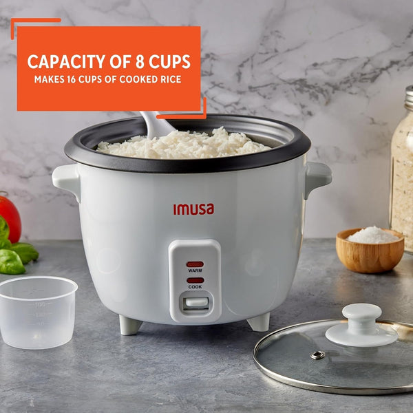 USA GAU-00013 Electric Nonstick Rice Cooker 8-Cup (Uncooked) 16-Cup (Cooked), White4