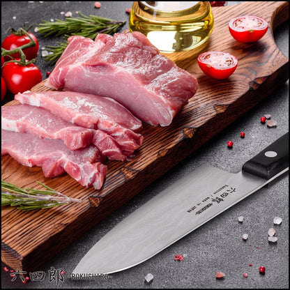 Santoku Knife 6.7-Inch (170Mm), 37-Layer VG10 Damascus Hammered Kitchen Chef Knife, High Carbon Stainless Steel Forged Blade7