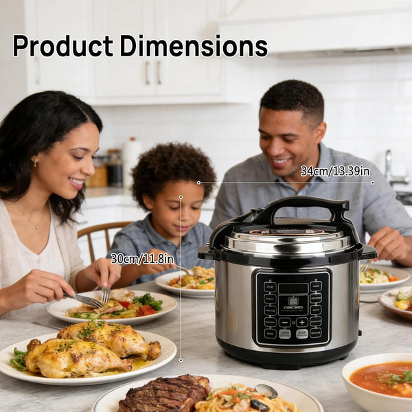10-In-1 Electric Pressure Cooker Multicooker | 6L Pressure Cooker, 24-Hour Reservation Function, Slow Cooker, Rice Cooker, Wok, Yogurt, Black7