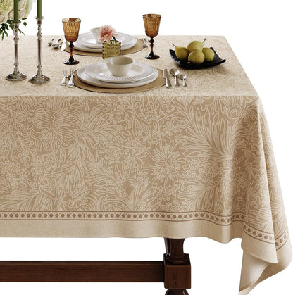 Designer Linen Tablecloth Square, 55" X 55", Acanthus1
