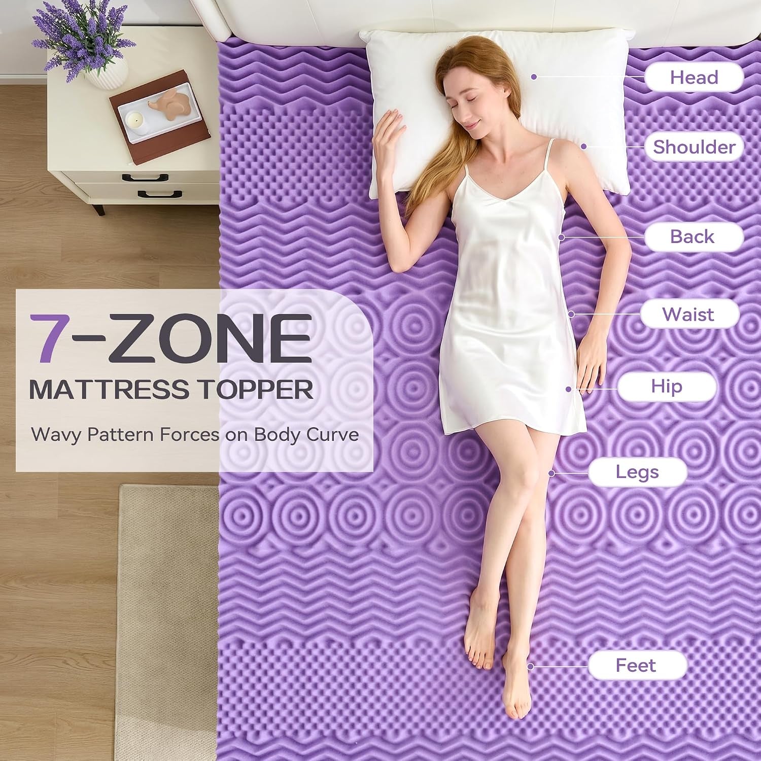 2-inch-7-zone-memory-foam-mattress-topper-twin-xl-twin-extra-long-mattress-pads-for-college-dorm-room-pressure-relieve-certipur-us-certified-39x80-inches-violet