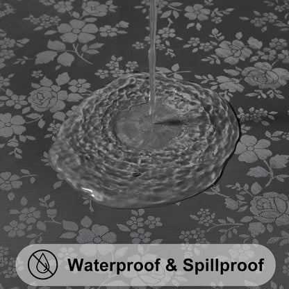 Waterproof Heavy Duty Vinyl Fitted Tablecloth for 36"-44" round Table3