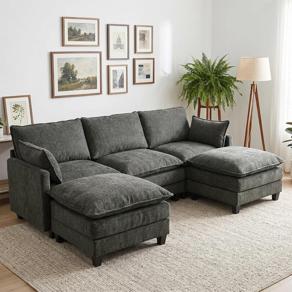 U Shaped Modular Sectional Sofa, Cloud Couch for Living Room1