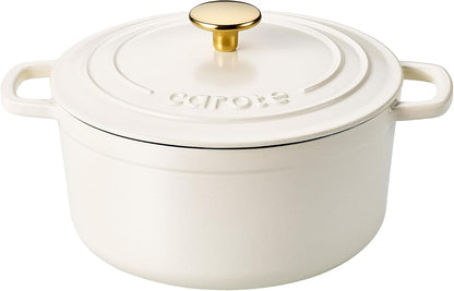 Enameled Cast Iron Dutch Oven Pot with Lid, 4 QT Dutch Ovens, Heavy-Duty Cast Iron Pot for Sourdough Bread Baking, Braising, Stews, Roasting, Healthy & Non-Toxic, Dual Handles, All Stovetop Compatible, Oven Safe up to 500° F, Cream White1