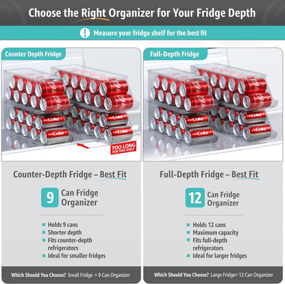 Soda Can Organizer for Fridge & Freezer, Stackable with Lid (2 Pack)4