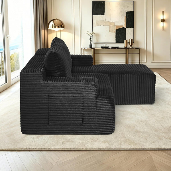 96" Boneless Sectional Sofa Cloud Couch with Deep Seat, Modern L-Shape Compressed Sofa Couch with Right Facing Chaise,Upholstered Boneless Couches for Living Room11
