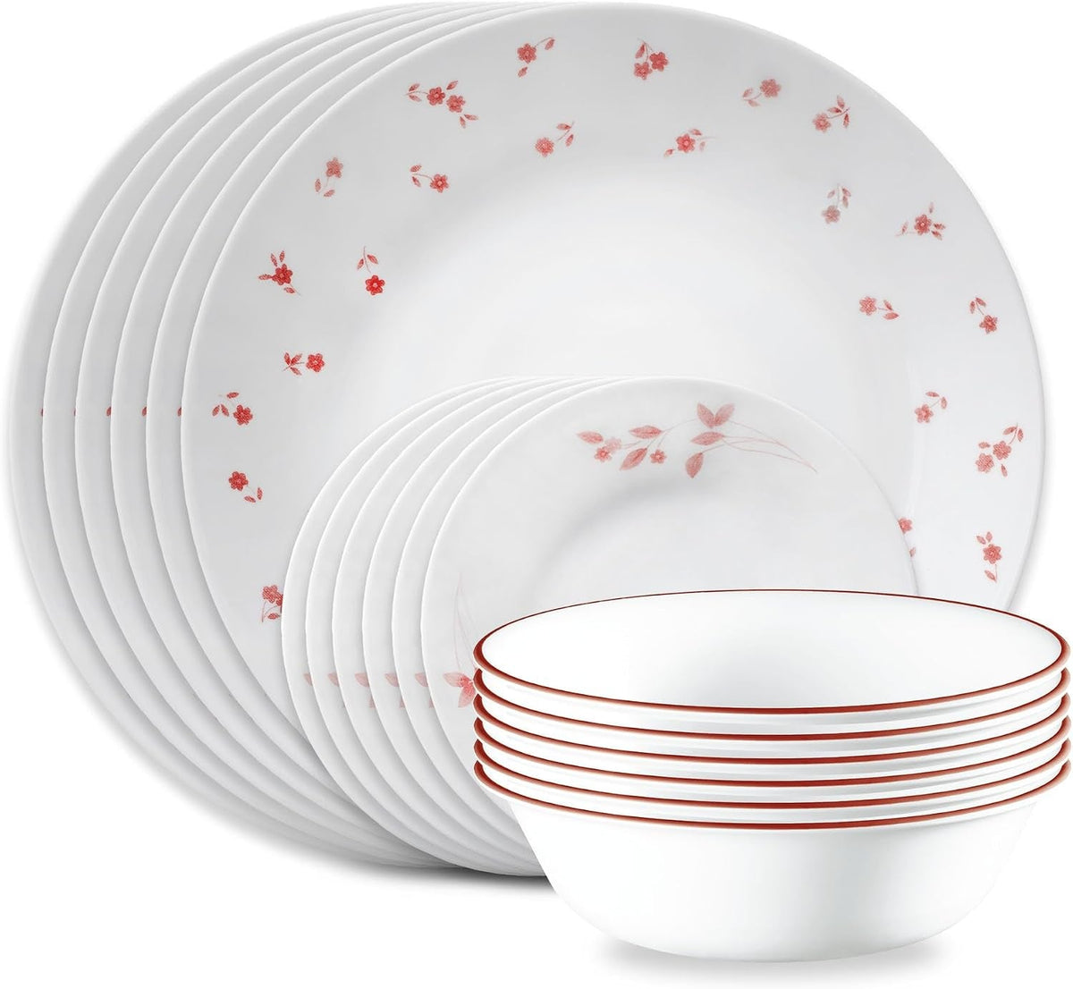 vitrelle-18-piece-service-for-6-dinnerware-set-triple-layer-glass-and-chip-resistant-lightweight-round-plates-and-bowls-set-sweet-flora