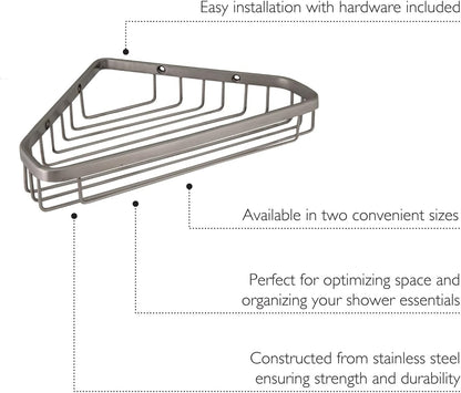 Millbridge Corner Shower Basket, 9", Stainless Steel4