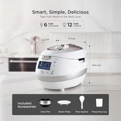 CUCKOO High Pressure Induction Rice Cooker, 12-Cup Cooked, CRP-BHSS0609F | 6-Cup Uncooked Capacity, Nonstick Inner Pot, 16 Cooking Modes, Turbo White Rice in 14-21 Minutes, Auto Clean, Made in Korea3
