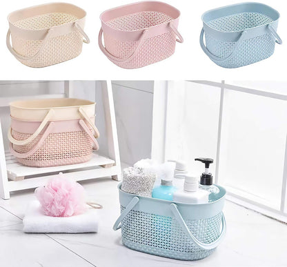 Portable Plastic Shower Caddy Basket with Handles, Blue8
