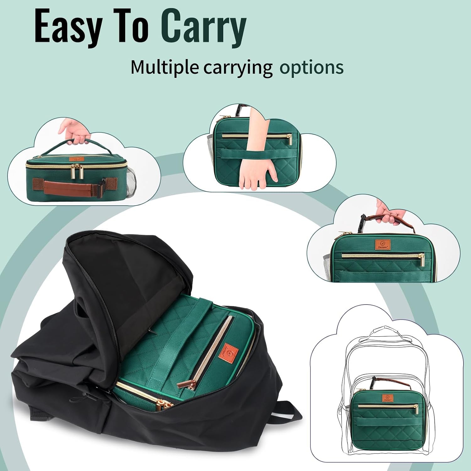 lunch-box-for-kids-boys-insulated-small-lunchbox-reusable-zip-closure-buckle-handle-portable-cooler-for-work-school-travel-lake-green