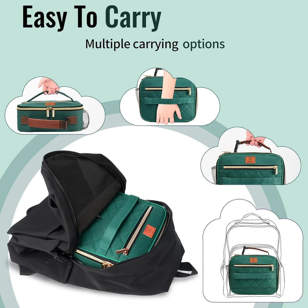 Lunch Box for Kids, Boys - Insulated Small Lunchbox Reusable, Zip Closure & Buckle Handle, Portable Cooler for Work, School, Travel (Lake Green)7