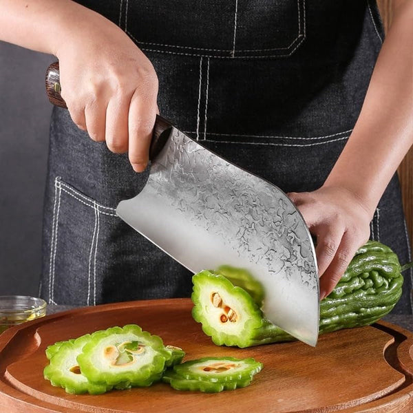Meat Cleaver Knife, 8 Inch Handmade Kitchen Knife Chef Knife High-Carbon Meat Vegetable Chopper Traditional Butcher Cleaver Slicing Knife Cooking Tools7