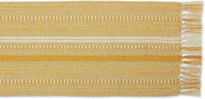 Farmhouse Braided Stripe Table Runner Collection, 15X72 (15X77, Fringe Included), Honey Gold2